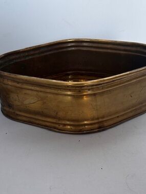 Vtg. Oval Brass Pot, Cache Peu, Dish with Handles,10" W